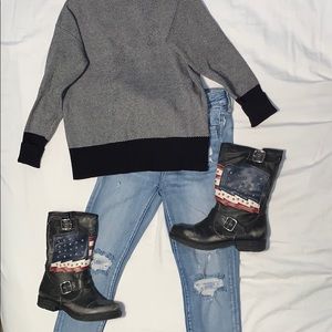 american flag black boots